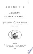 Discussions and Arguments on Various Subjects Book