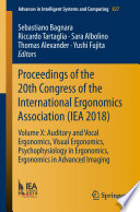 Proceedings of the 20th Congress of the International Ergonomics Association  IEA 2018 