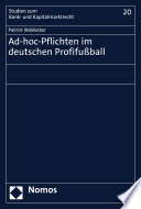 Ad-hoc-Pflichten im deutschen Profifußball