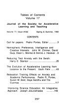 The Journal of the Society for Accelerative Learning and Teaching