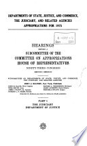 Departments of State  Justice  and Commerce  the Judiciary  and Related Agencies Appropriations for 1975