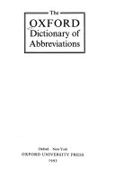 The Oxford Dictionary of Abbreviations