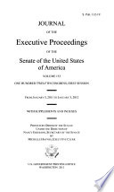 Journal of the Executive Proceedings of the Senate of the United States of America