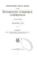 Annual Report of the Interstate Commerce Commission