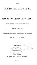 Musical Review and Record of Musical Science, Literature and Intelligence