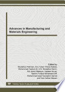 Advances in Manufacturing and Materials Engineering Book