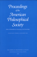Proceedings, American Philosophical Society (vol. 146, no. 4, 2002)