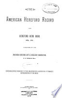 American Hereford Record and Hereford Herd Book Book