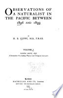 Observations of a Naturalist in the Pacific Between 1896 and 1899  Vanua Levu  Fiji  a description of its leading physical and geological characters