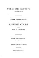 Cases Determined in the Supreme Court of the State of Oklahoma