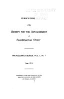 Publications of the Society for the Advancement of Scandinavian Study