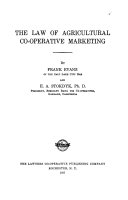 The Law of Agricultural Co-operative Marketing
