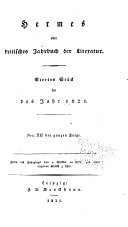 Hermes  Oder  Kritisches Jahrbuch Der Literatur