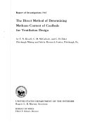 The Direct Method of Determining Methane Content of Coalbeds for Ventilation Design