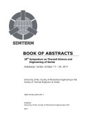 BOOK OF ABSTRACTS 18th Symposium on Thermal Science and Engineering of Serbia Sokobanja, Serbia, October 17 – 20, 2017