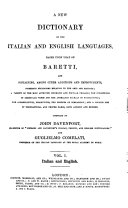 New Dictionary of the Italian and English Languages   