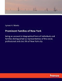 Prominent Families Of New York