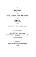 Thomas Robert Malthus on the Nature and Progress of Rent