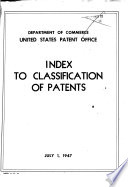 Manual of Classification of Patents