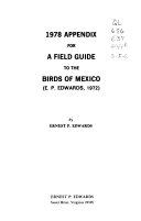 1978 Appendix for A Field Guide to the Birds of Mexico