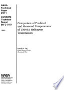 Comparison of Predicted and Measured Temperatures of UH 60A Helicopter Transmission