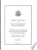 Report to Congress of the U.S.-China Security Review Commission