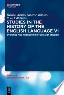 Studies in the History of the English Language VI Book