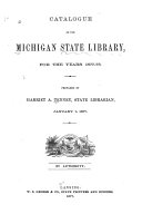 Catalogue of the Michigan State Library
