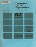 Cumulative List of Organizations Described in Section 170 (c) of the Internal Revenue Code of 1954