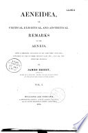 Aeneidea Or Critical Exegetical and Aesthetical Remarks on the Aeneis