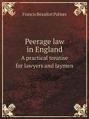 Peerage law in England Pdf/ePub eBook