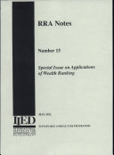 RRA Notes  Number 15   Special Issue on Applications of Wealth Ranking