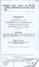 Commerce  Justice  Science  and Related Agencies Appropriations for Fiscal Year 2010