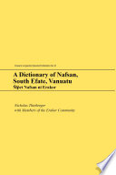 A Dictionary of Nafsan  South Efate  Vanuatu Book
