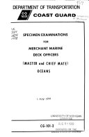 Specimen Examinations for Merchant Marine Deck Officers