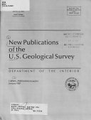 New Publications of the U.S. Geological Survey