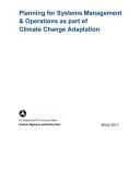 Planning for Systems Management & Operations As Part of Climate Change Adaptation