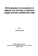 PhD Education in Economics in Nigeria Book