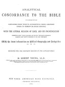 Analytical Concordance to the Bible on an Entirely New Plan