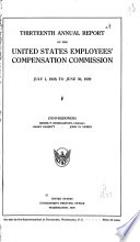 Annual Report of the United States Employee's Compensation Commission
