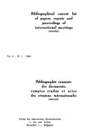 Bibliographical Current List of Papers  Reports and Proceedings of International Meetings