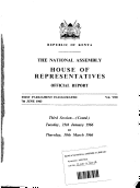 Kenya National Assembly Official Record (Hansard)