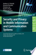 Security and Privacy in Mobile Information and Communication Systems Book