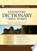 Expository Dictionary of Bible Words Book