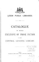 Catalogue of Books Exclusive of Prose Fiction in the Central Lending Library