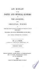 An Essay on the Poetic and Musical Customs of the Ancients; PDF Book By A. G. Tyson