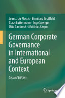 German Corporate Governance In International And European Context