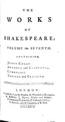The Works of Shakespeare: in Eight Volumes
