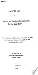 Certified List of Domestic and Foreign Corporations for the Year ...