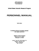 United States Antarctic Research Program Personnel Manual